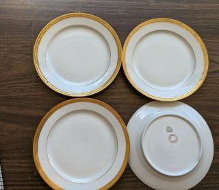 4 M.  Redon Limoges France Small Gold Trimmed Bread Plates 6 1/4 " Pl