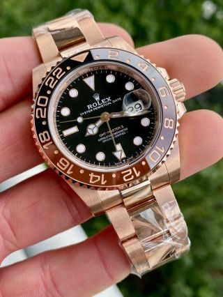 Rolex Gmt 126715 " Rootbeer " Rose Gold W/ Box & Papers 2021