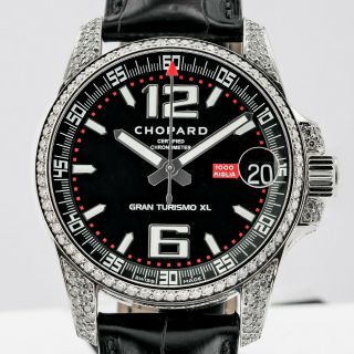 Chopard Mille Miglia Gt Xl " Busted Down " Diamond Gemset Stainless Steel 16/8997