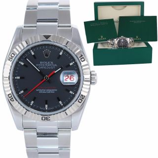 Rolex Datejust 116264 Turn - O - Graph Thunderbird Steel Grey White Gold 36mm Watch