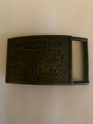 Vintage Levi Strauss & Co.  Brass Belt Buckle (1970 