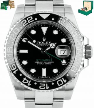 2014 Rolex Gmt - Master Ii Black Stainless Steel 40mm Ceramic 116710 Ln Watch