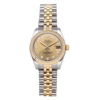 Rolex Datejust Auto Steel Gold Diamonds Ladies Jubilee Bracelet Watch 178273