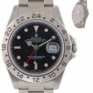 Tritium Rolex Explorer Ii 16570 Stainless Steel Black Dial Gmt 40mm Watch