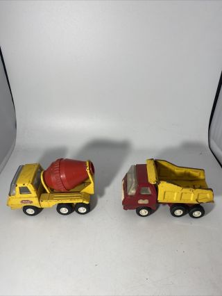 Vintage Small Tonka Metal Cement Mixer And Dump Truck