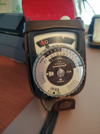 Vintage Gossen Pilot Cds Photo Exposure Meter With Leather Case