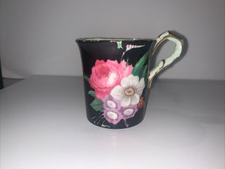 Vintage Paragon Demitasse Cup & Saucer Pink And Purple Floral With And Gold 2