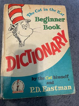 1964 Dr.  Seuss Vintage The Cat In The Hat Beginner Book Dictionary
