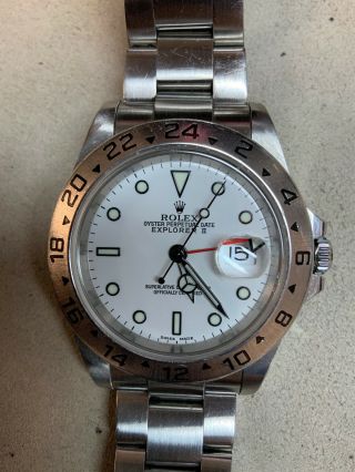 Rolex Explorer Ii White Dial Automatic Mens Watch 16570 As - Is
