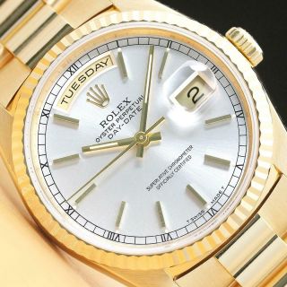 Rolex Mens Day - Date President 18k Yellow Gold Double Quickset Watch 18238