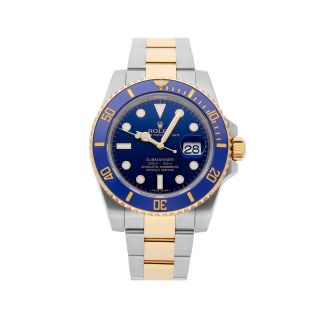 Rolex Submariner Date Auto Steel Yellow Gold Mens Oyster Bracelet Watch 116613lb