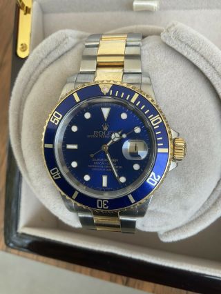 Rolex Submariner 16613 Blue Dial Steel And 18k Gold P Serial 2001