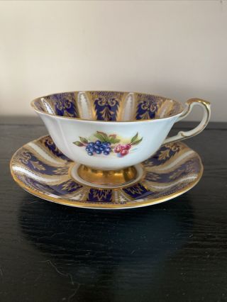 Paragon Fruit Teacup And Saucer By Appointment Her Majesty Vintage With Gold