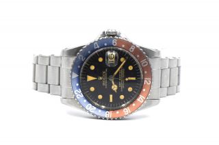 RARE ROLEX GMT MASTER 1675 PEPSI GILT UNDERLINE DIAL WATCH STAINLESS PAPERS 1963 4