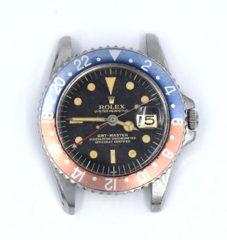 RARE ROLEX GMT MASTER 1675 PEPSI GILT UNDERLINE DIAL WATCH STAINLESS PAPERS 1963 6