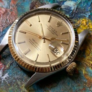 Rolex Datejust Tiffany & Co 1601 Two - Tone Vintage Watch 100 36mm 1965