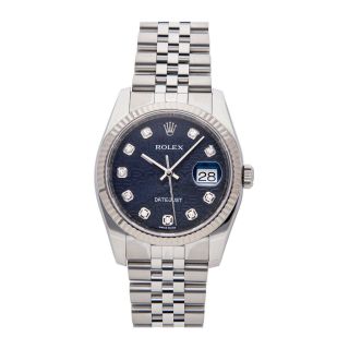 Rolex Datejust Auto 36mm Steel Gold Diamonds Mens Jubilee Bracelet Watch 116234