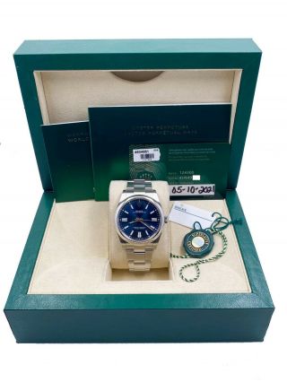 Rolex 124300 Oyster Perpetual 41 Blue Dial Stainless Box Papers 2021