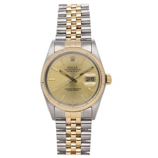 Rolex Datejust Auto 36mm Steel Yellow Gold Mens Jubilee Bracelet Watch 16013