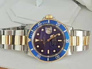 Rolex Submariner Ref.  16613 18k Yellow Gold & Ss Blue 40mm Watch