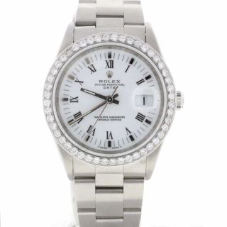 Rolex Oyster Perpetual Date 34mm Automatic Stainless Steel With Diamond Bezel Wa