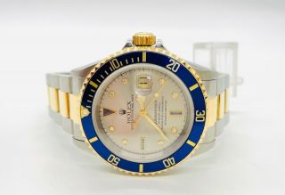 Rolex Oyster Perpetual Date Submariner 16613 Men ' s 18kt Gold & Steel Watch 2
