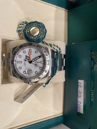 Rolex Explorer II 216570 Polar White Dial March 2021 Box,  Papers 2