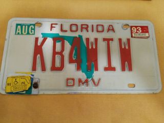 Vintage Florida Ham Radio Operator Licence Plate Dmv D.  O.  T