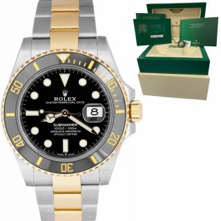 2020 Rolex Submariner Date 41mm Ceramic Two - Tone Gold Black Watch 126613 Ln