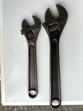 Vintage Utica Tools Adjustable Wrench Set 10 " & 8 " Shape
