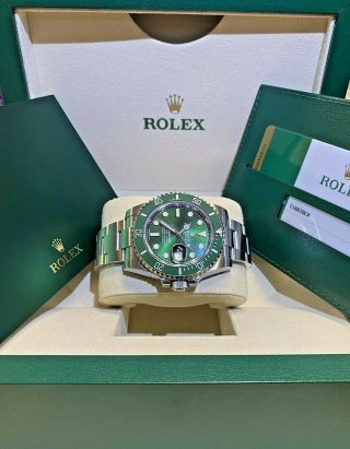Rolex 116610lv Hulk Green Ceramic Submariner Stainless Steel Box - Papers 2019