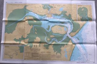 Vintage Admiralty Chart - Poole Harbour And Approaches (1991) - Dorset Brownsea