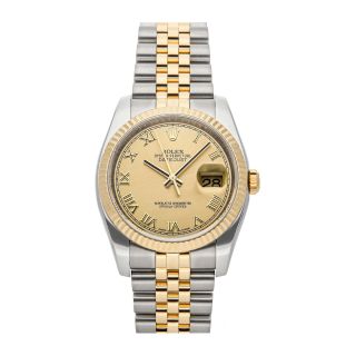 Rolex Datejust Auto 36mm Steel Yellow Gold Mens Jubilee Bracelet Watch 116233
