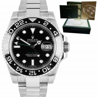Rolex Gmt - Master Ii Stainless Steel Black 40mm Ceramic Watch 116710 Ln Box