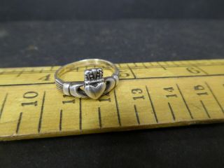 Antique Hallmarked Silver Claddagh Ring - Love Token/hands Holding Heart / Crown