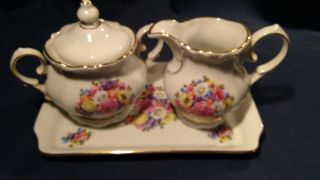 Winterling Bavaria Germany Sugar And Creamer Set With Serving Tray