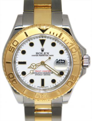 Rolex Yacht - Master 18k Yellow Gold & Steel White Dial Mens 40mm Watch G 16623