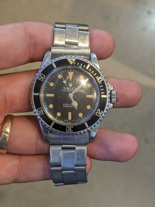 Rolex Vintage Submariner 40mm 5513 Stainless Steel Black Dial Bracelet Watch
