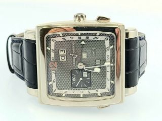 Ulysse Nardin Gmt Quadrato Dual Time 18k White Gold Watch