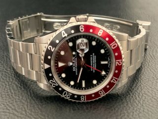 Rolex Gmt - Master Ii " Coke " 16710 Box/papers Display & Solid Caseba