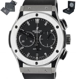 Hublot Classic Fusion Titanium Black 45mm Automatic Rubber Watch 521.  Nx.  1170.  Rx