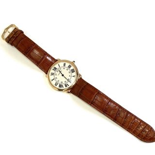 Cartier Ronde Louis Cartier 18k Rose Gold 36mm Leather Men ' s Watch w/ Box & Bag 4