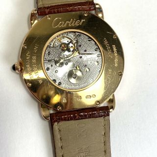 Cartier Ronde Louis Cartier 18k Rose Gold 36mm Leather Men ' s Watch w/ Box & Bag 6
