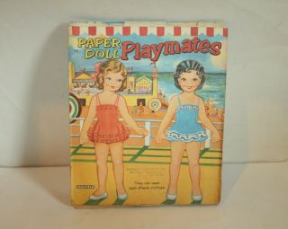 Vintage 1950 Playmates Paper Doll Farm Set By Saalfield - Uncut & Uncolored