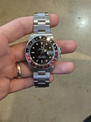 Rolex Gmt - Master Ii 40mm 16760 Stainless Steel With Black Dial Bracelet Watch
