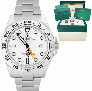 2020 Card Rolex Explorer Ii White Orange Steel 42mm Gmt Date Watch 216570