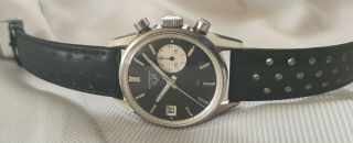Rare Vintage Heuer Carrera Dato 45 Chronograph Watch - Panda Dial Ref 3147N 2