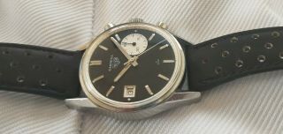 Rare Vintage Heuer Carrera Dato 45 Chronograph Watch - Panda Dial Ref 3147N 3