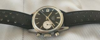 Rare Vintage Heuer Carrera Dato 45 Chronograph Watch - Panda Dial Ref 3147N 4