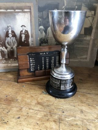 Large Stunning Vintage Golf Trophy Silver Plate 1981 - 1994 Shield Cup